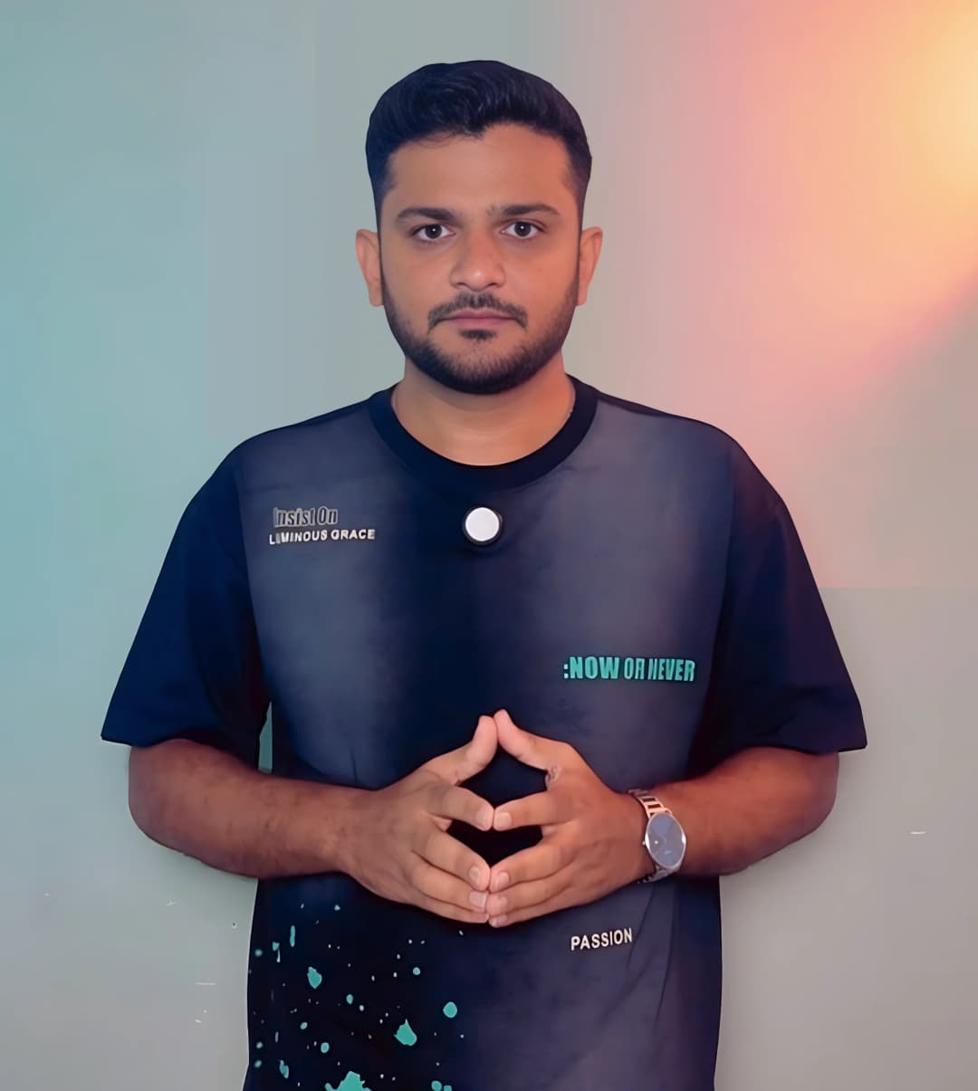 Man presenting custom coded ecommerce website and application service