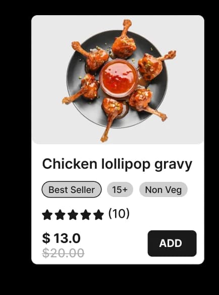 Chicken lollipop gravy dish